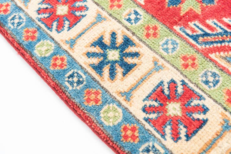 Detail image of 3' 4 x 4' 9 Hand Knotted Kazak Rug