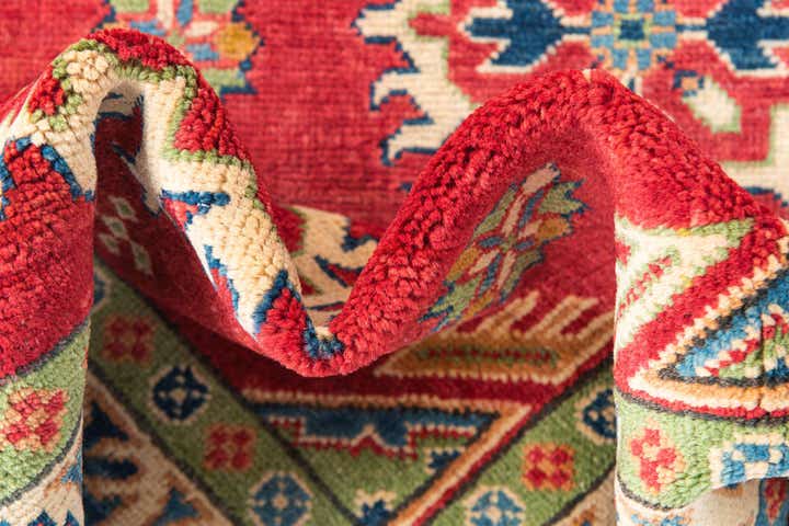 3' 4 x 4' 9 Hand Knotted Kazak Rug