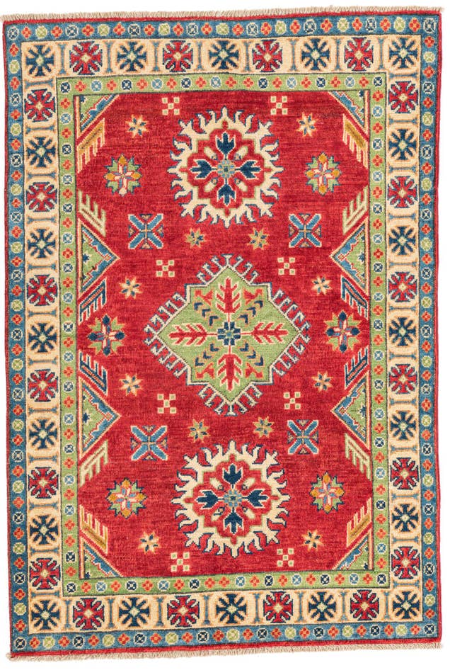 Detail image of 3' 4 x 4' 9 Hand Knotted Kazak Rug