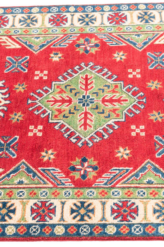 Detail image of 3' 2 x 5' Hand Knotted Kazak Rug