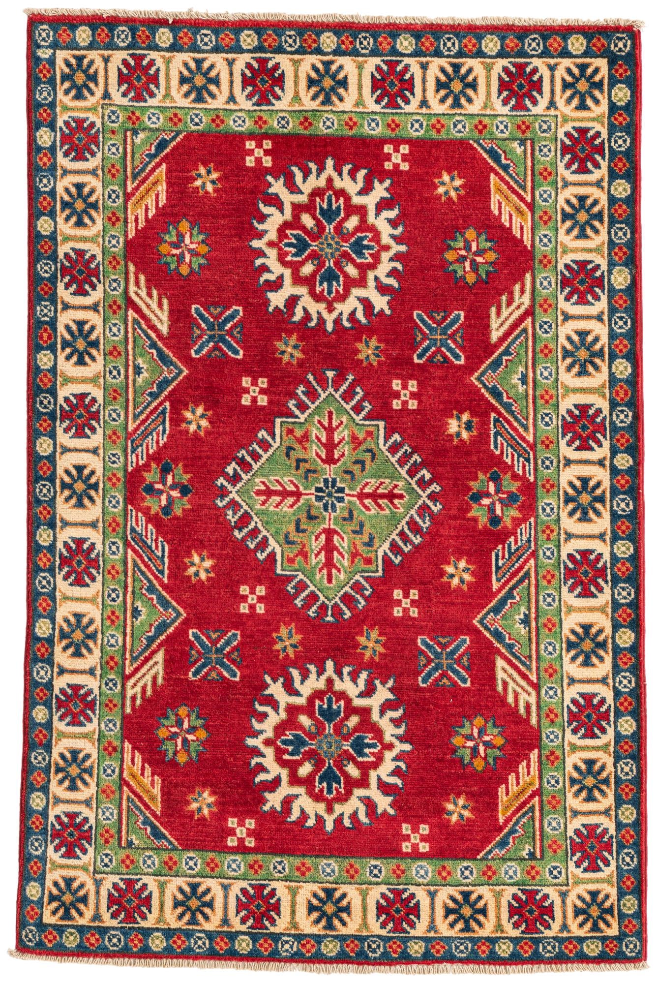 3' 2 x 5' Hand Knotted Kazak Rug