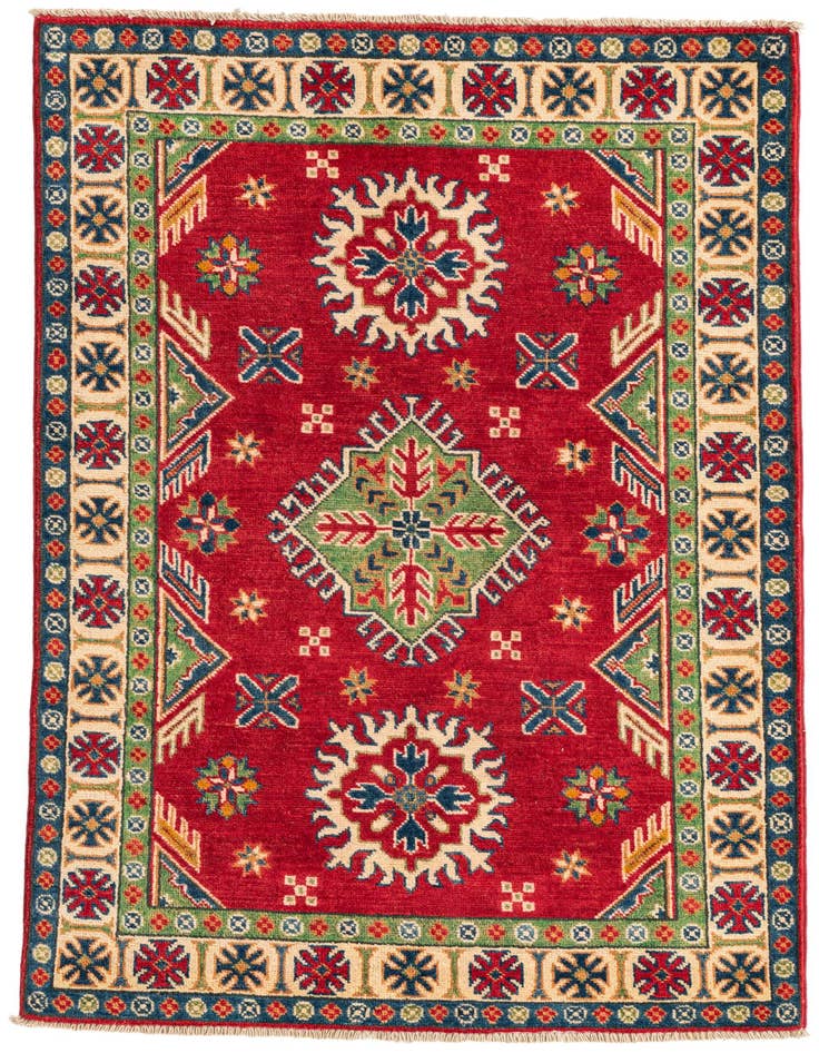 Detail image of 3' 2 x 5' Hand Knotted Kazak Rug