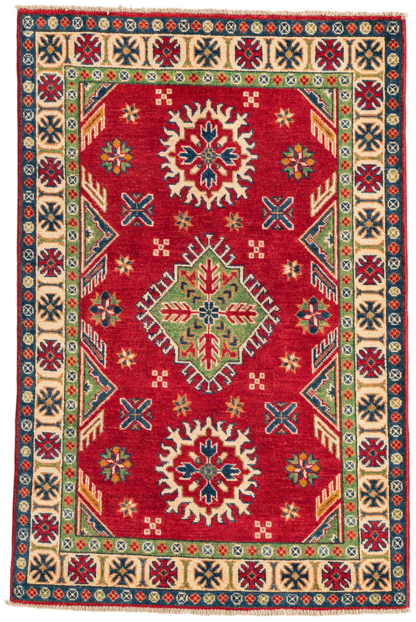 3' 2 x 5' Hand Knotted Kazak Rug