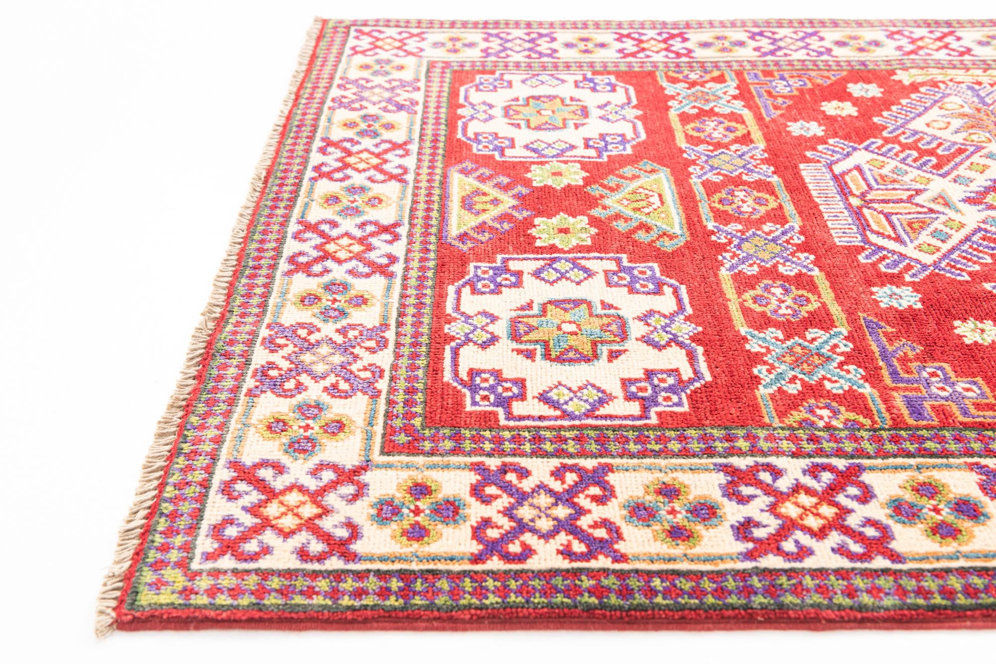 100cm x 150cm anudado a mano Kazak Alfombra