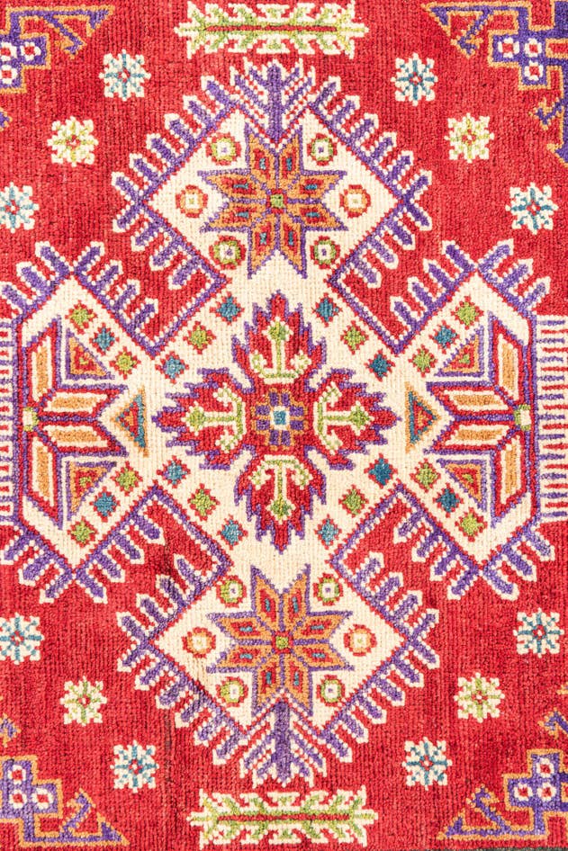Detail image of 3' 4 x 5' Hand Knotted Kazak Rug