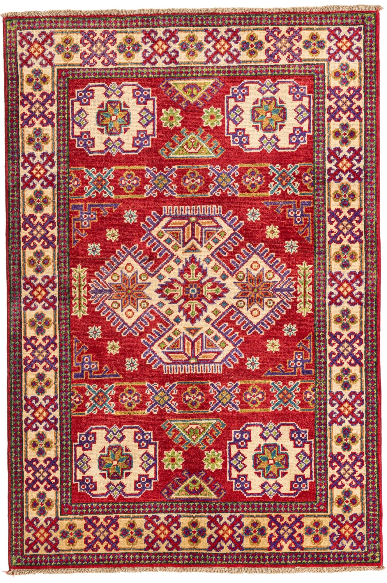3' 4 x 5' Hand Knotted Kazak Rug