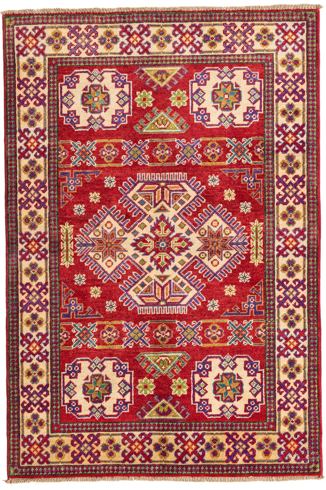 3' 4 x 5' Hand Knotted Kazak Rug