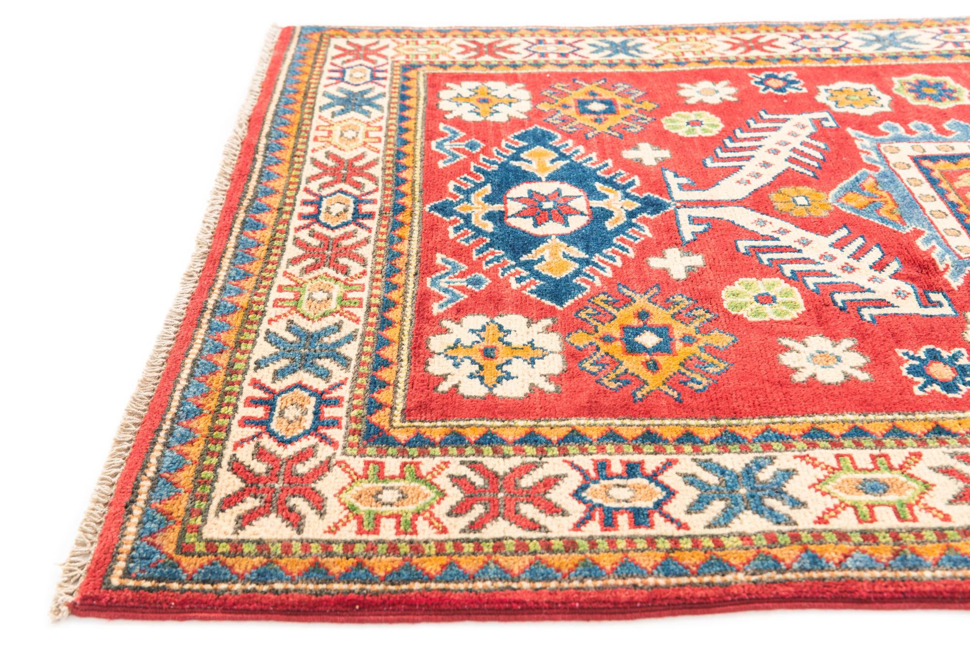 3' 3 x 5' Hand Knotted Kazak Rug