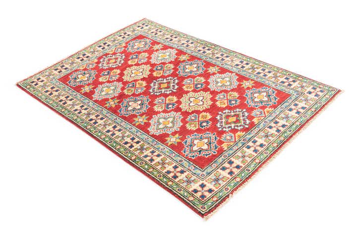 3' 4 x 4' 10 Hand Knotted Kazak Rug