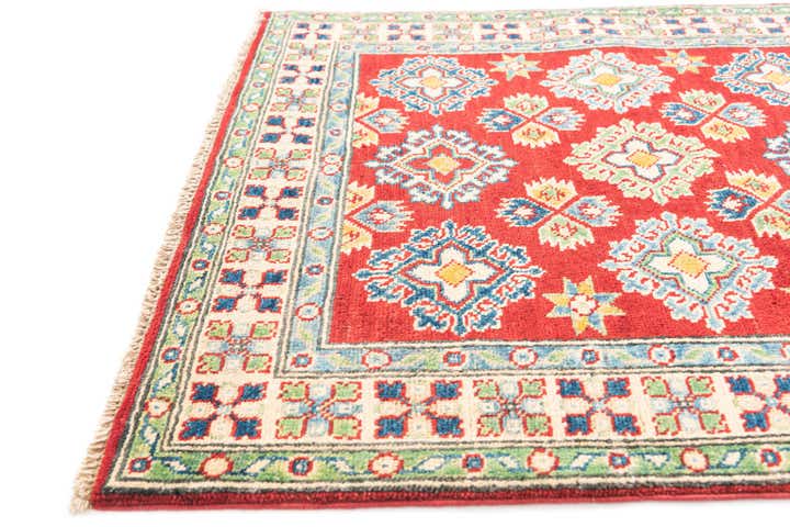 3' 4 x 4' 10 Hand Knotted Kazak Rug