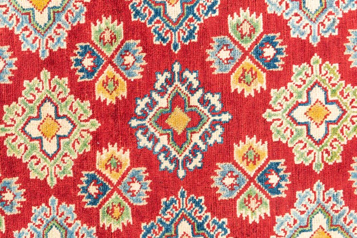 Detail image of 3' 4 x 4' 10 Hand Knotted Kazak Rug