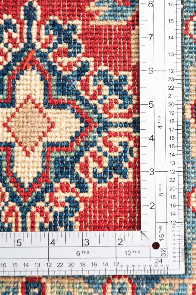 3' 4 x 4' 10 Hand Knotted Kazak Rug