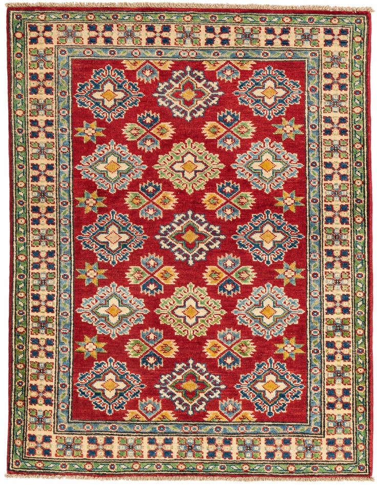 Detail image of 3' 4 x 4' 10 Hand Knotted Kazak Rug