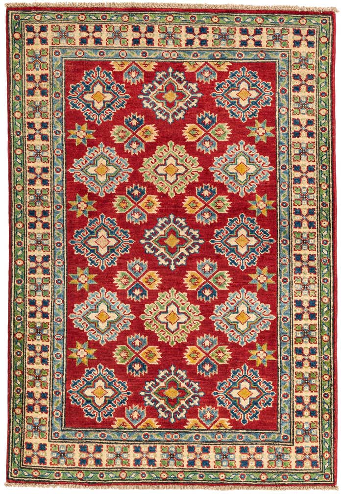 3' 4 x 4' 10 Hand Knotted Kazak Rug