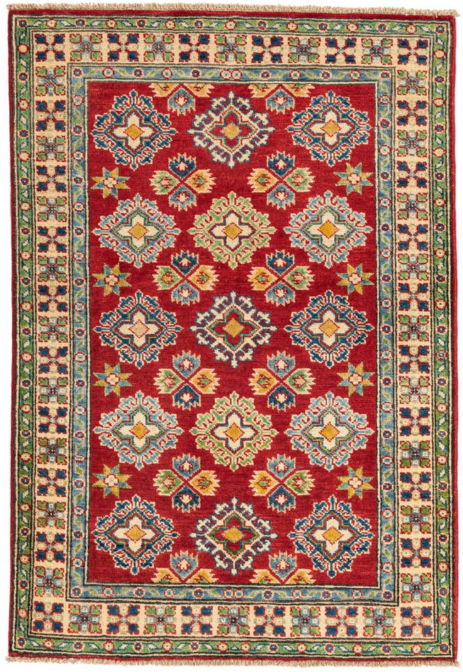 Detail image of 3' 4 x 4' 10 Hand Knotted Kazak Rug