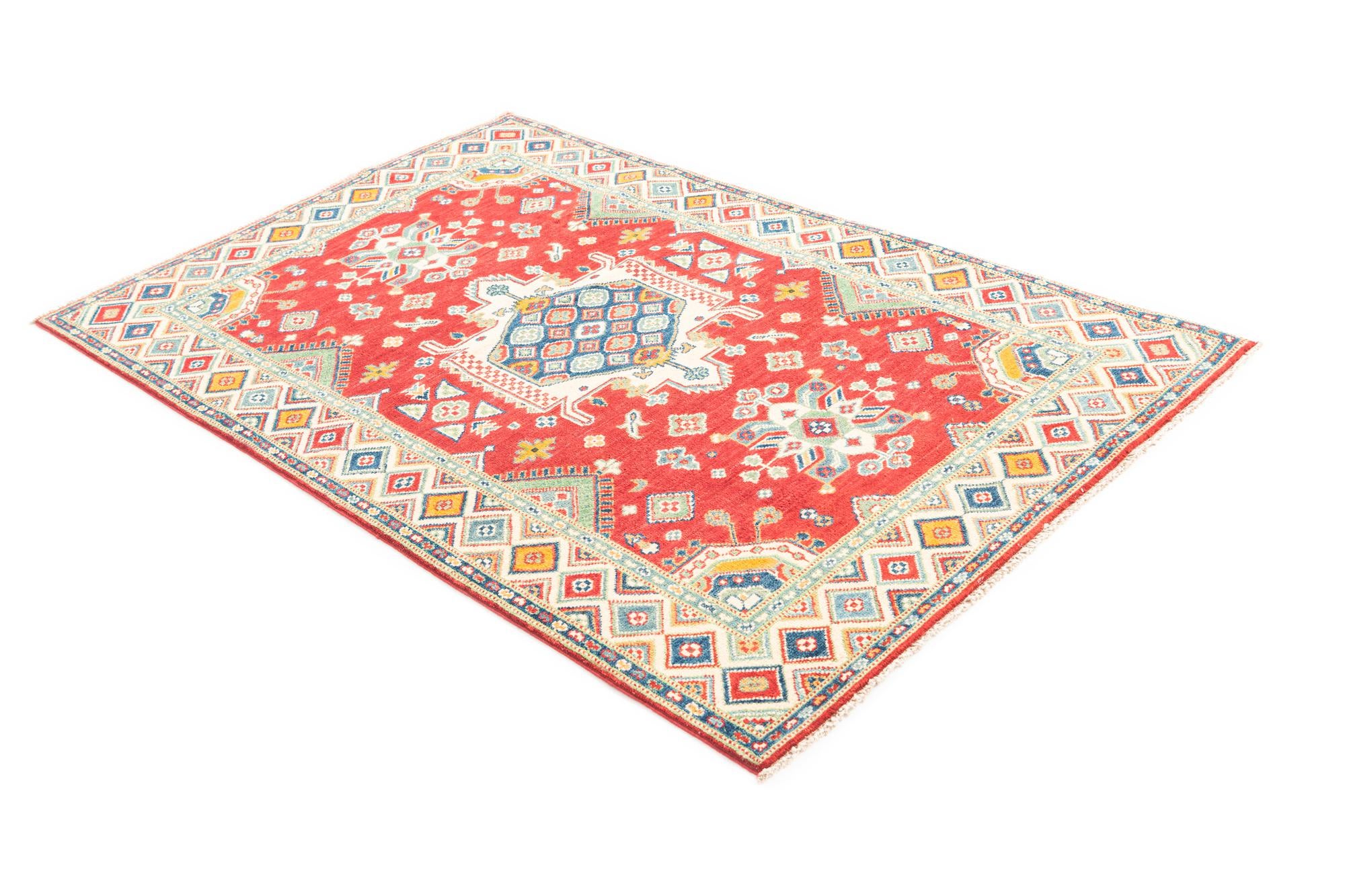 4' x 6' 2 Hand Knotted Kazak Rug