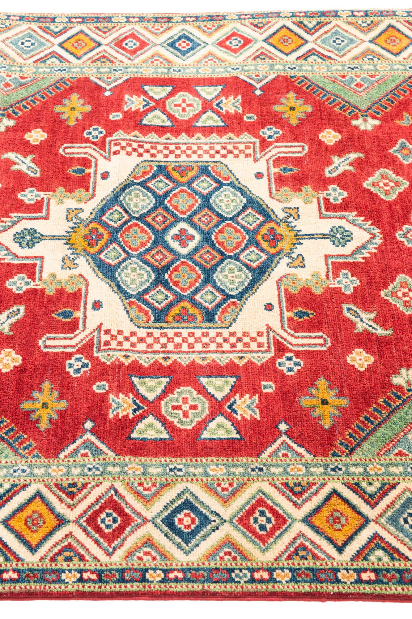 4' x 6' 2 Hand Knotted Kazak Rug