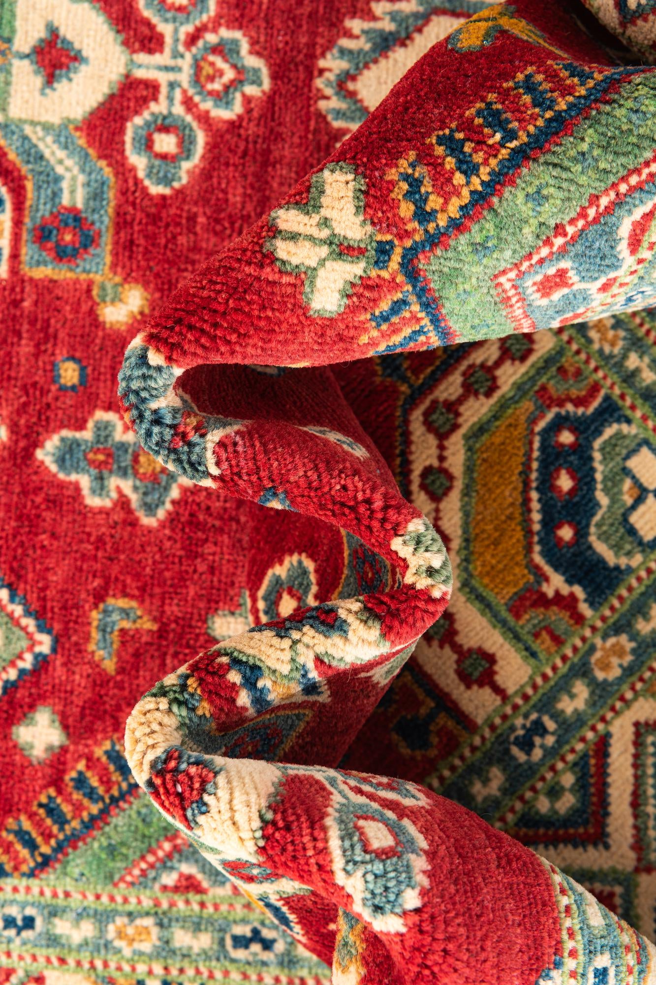 4' x 6' 2 Hand Knotted Kazak Rug