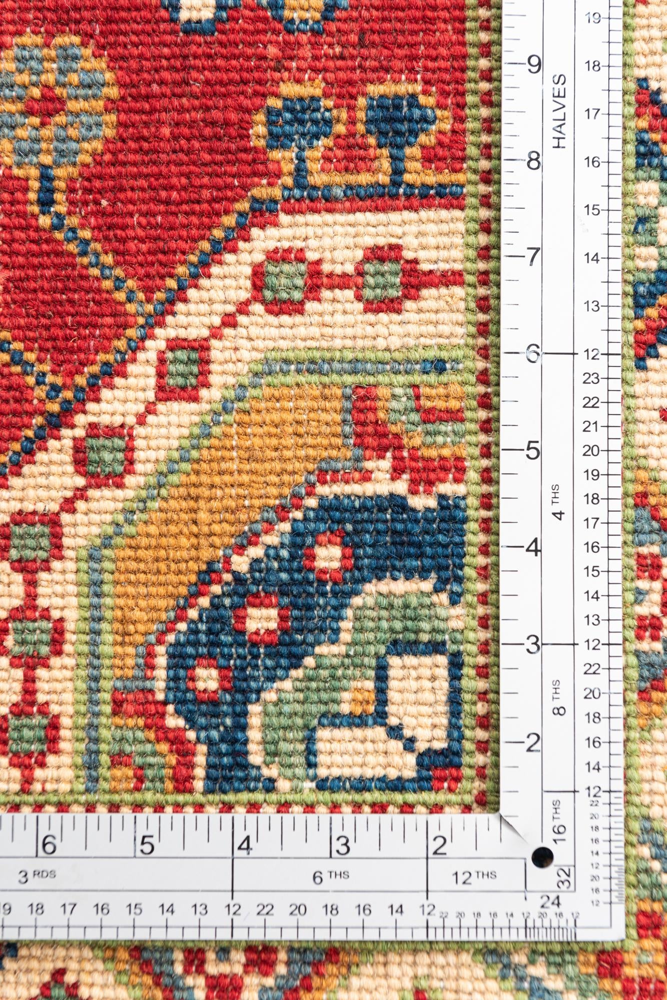 4' x 6' 2 Hand Knotted Kazak Rug