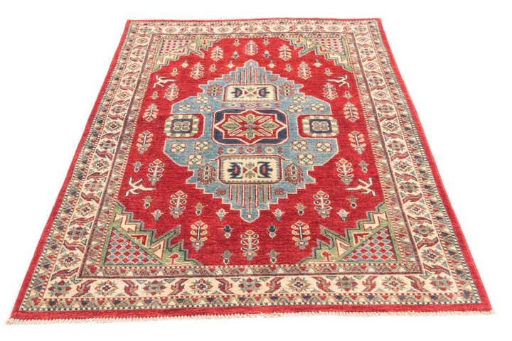 4' x 5' 5 Hand Knotted Kazak Rug