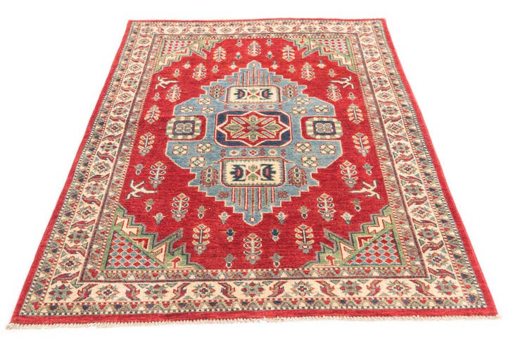 Detail image of 4' x 5' 5 Hand Knotted Kazak Rug