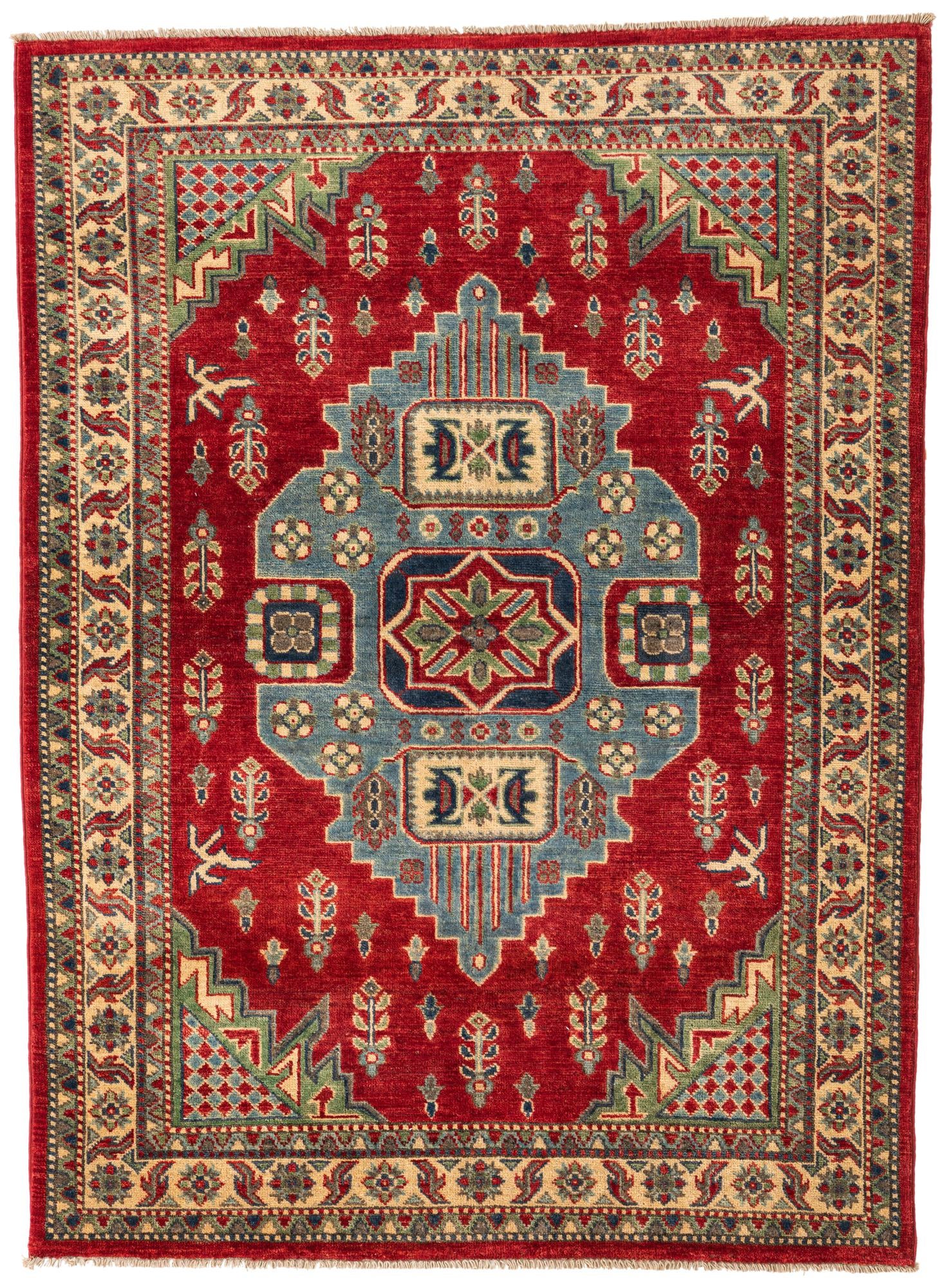4' x 5' 5 Hand Knotted Kazak Rug