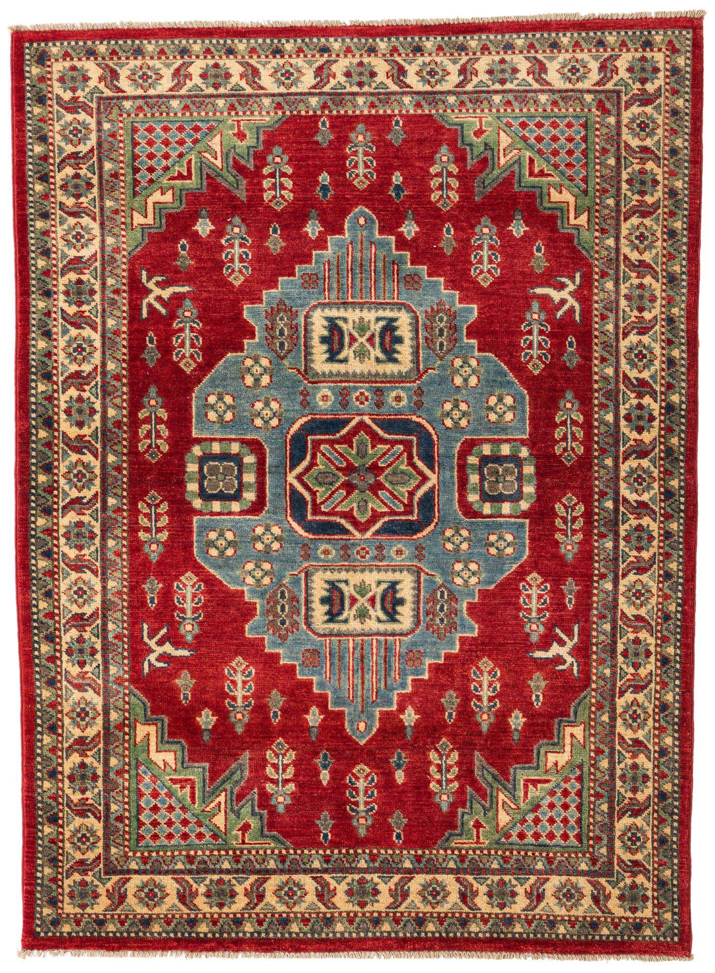 4' x 5' 5 Hand Knotted Kazak Rug