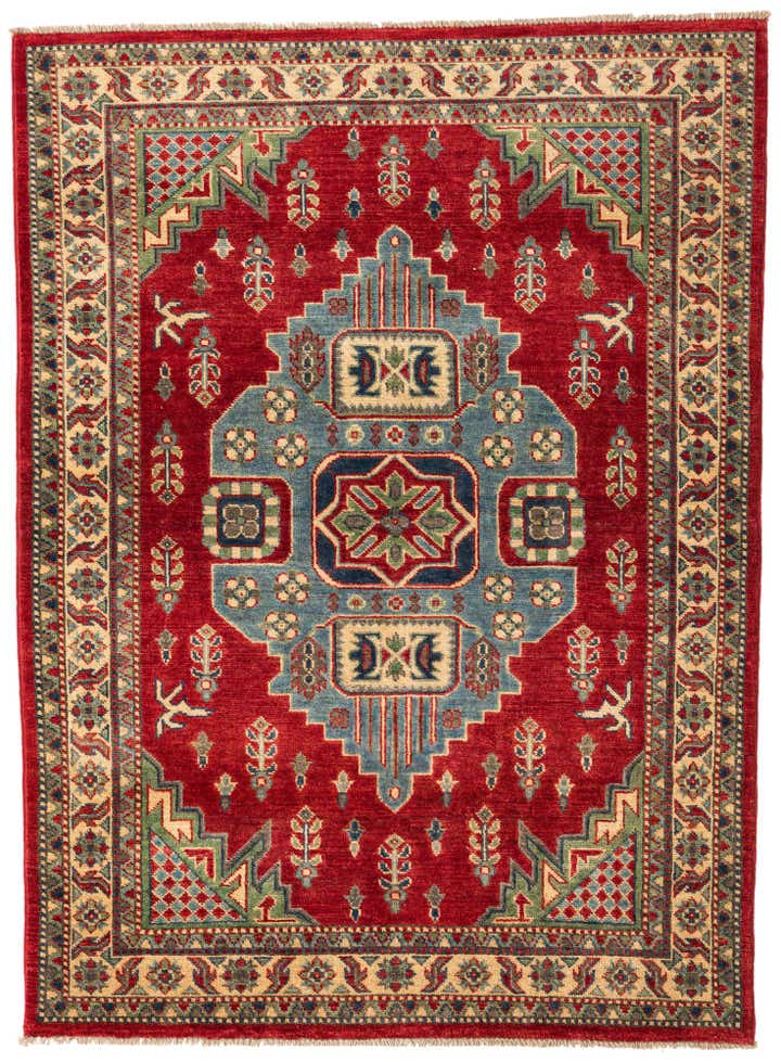 4' x 5' 5 Hand Knotted Kazak Rug