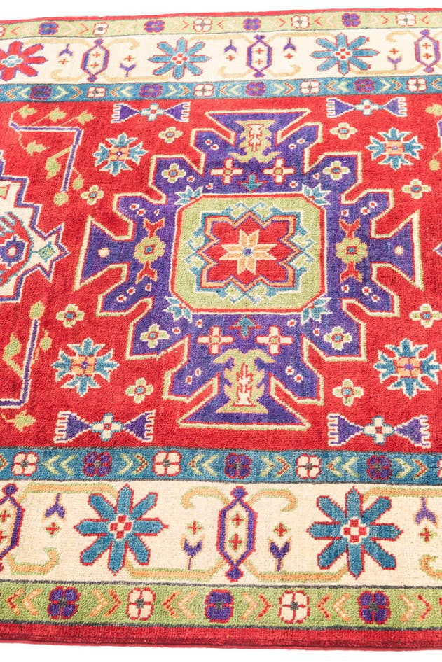 Detail image of 3' 10 x 5' 10 Hand Knotted Kazak Rug