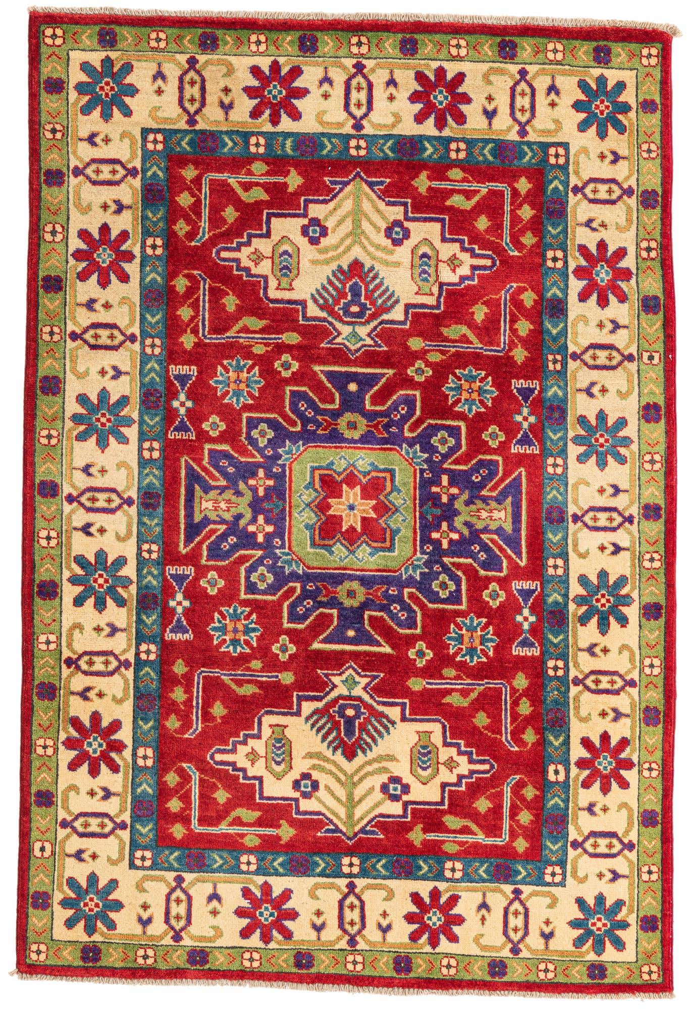 3' 10 x 5' 10 Hand Knotted Kazak Rug