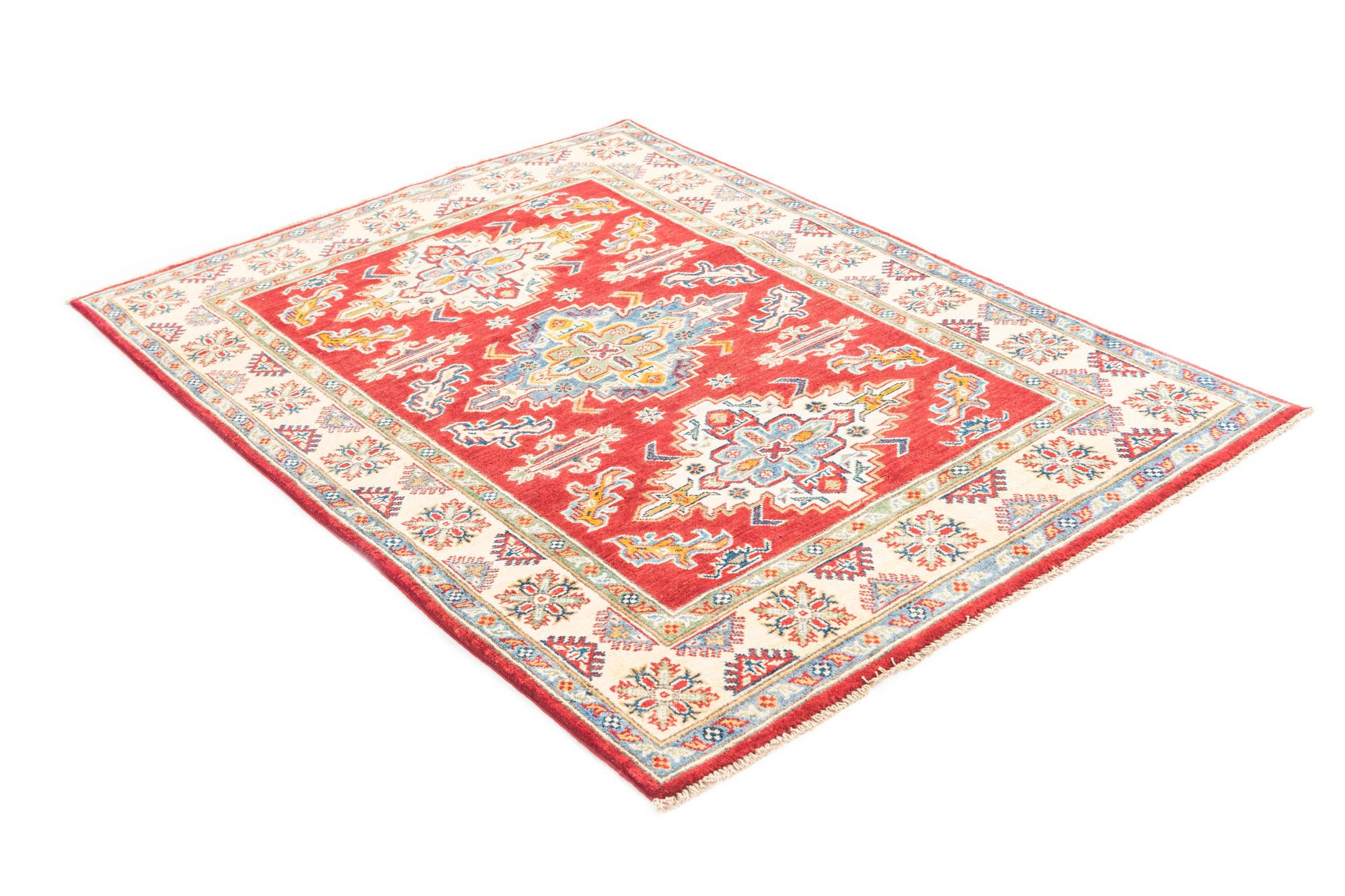 4' x 5' 8 Hand Knotted Kazak Rug