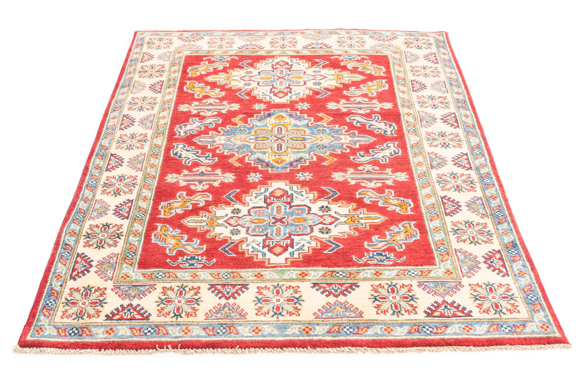4' x 5' 8 Hand Knotted Kazak Rug