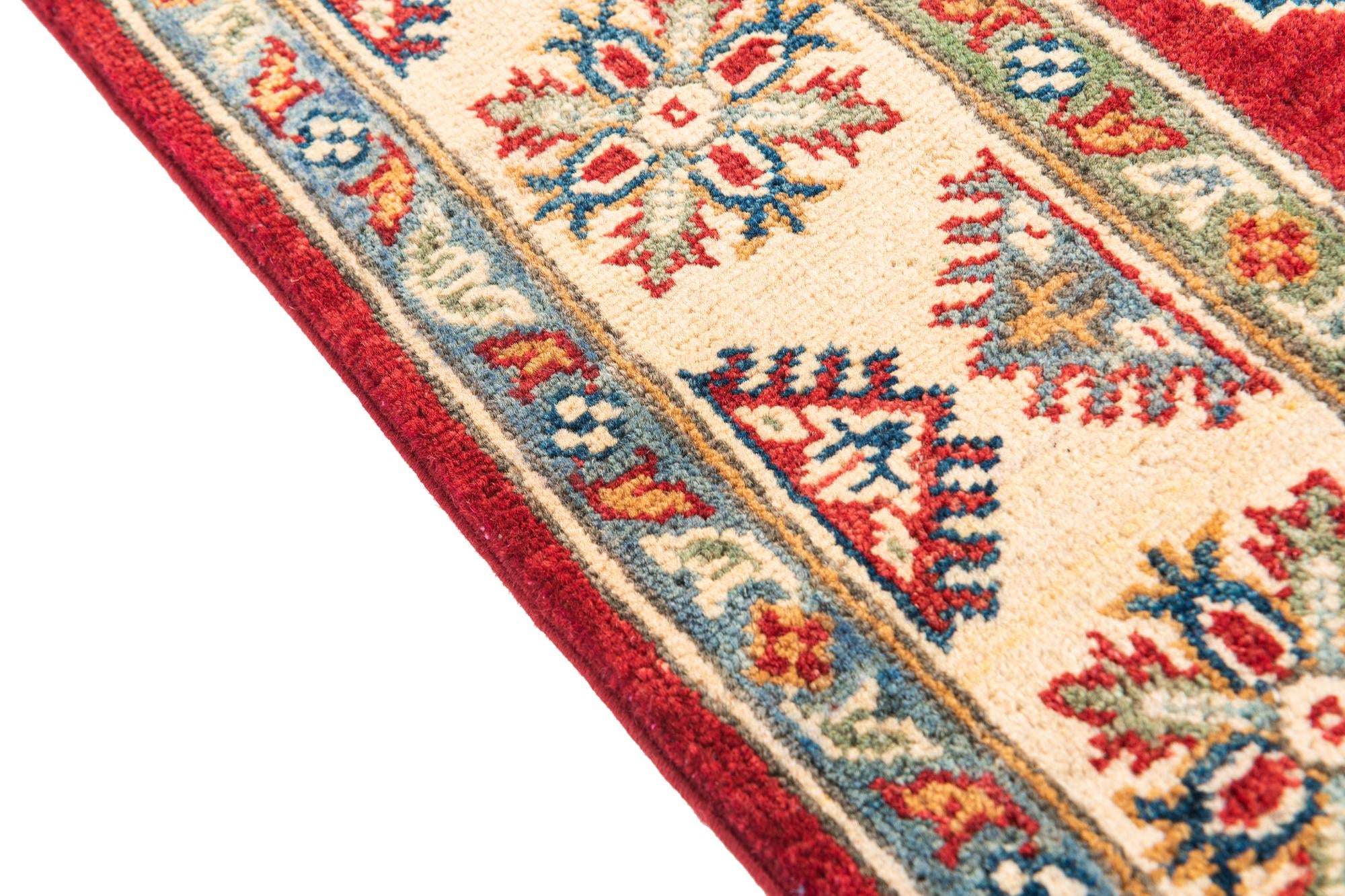 4' x 5' 8 Hand Knotted Kazak Rug