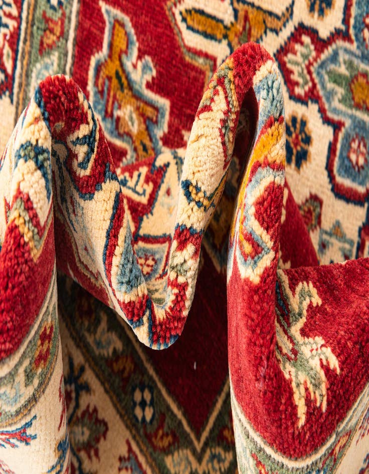 Detail image of 4' x 5' 8  Hand Knotted Kazak Rug