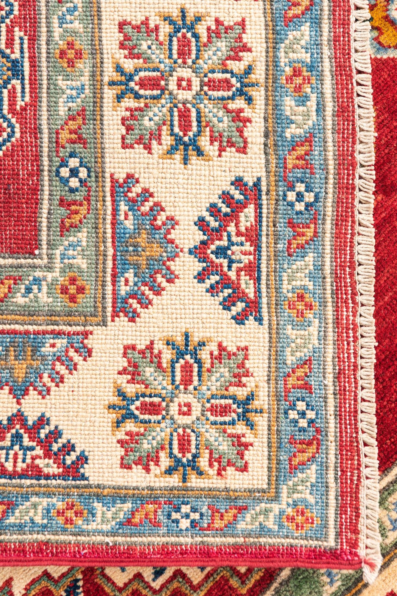4' x 5' 8 Hand Knotted Kazak Rug
