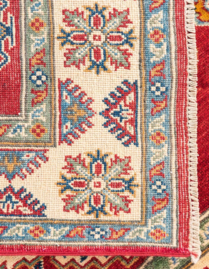 Detail image of 4' x 5' 8  Hand Knotted Kazak Rug