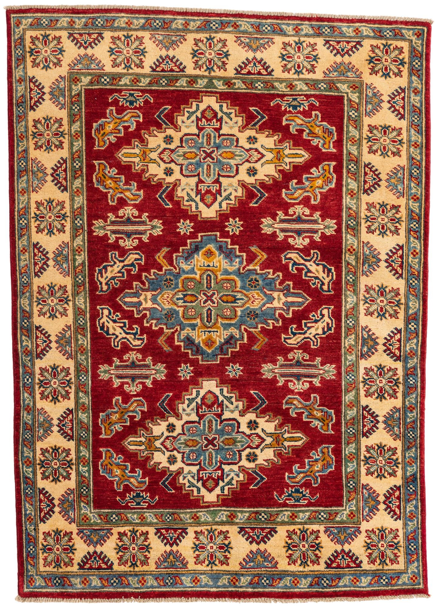4' x 5' 8 Hand Knotted Kazak Rug
