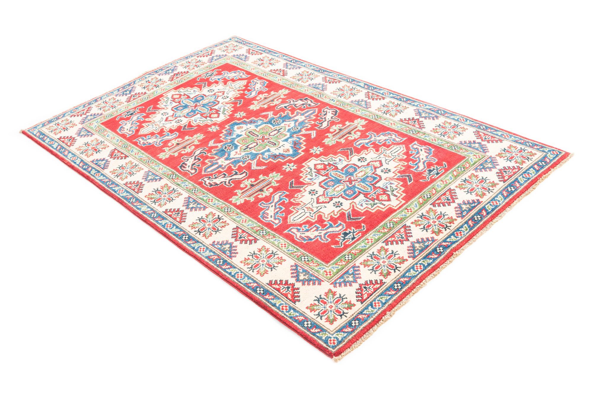 3' 10 x 6' 1 Hand Knotted Kazak Rug