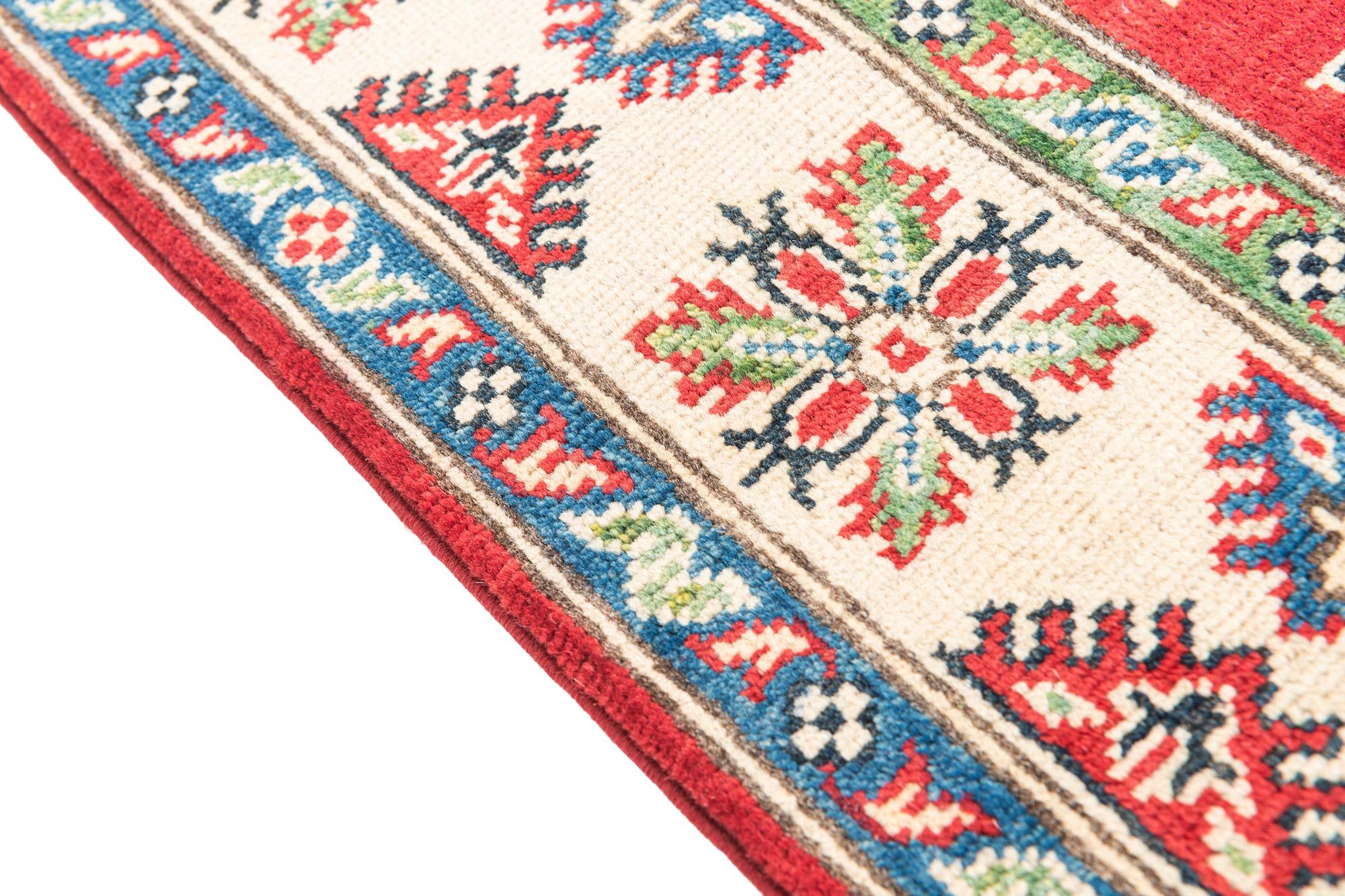 3' 10 x 6' 1 Hand Knotted Kazak Rug