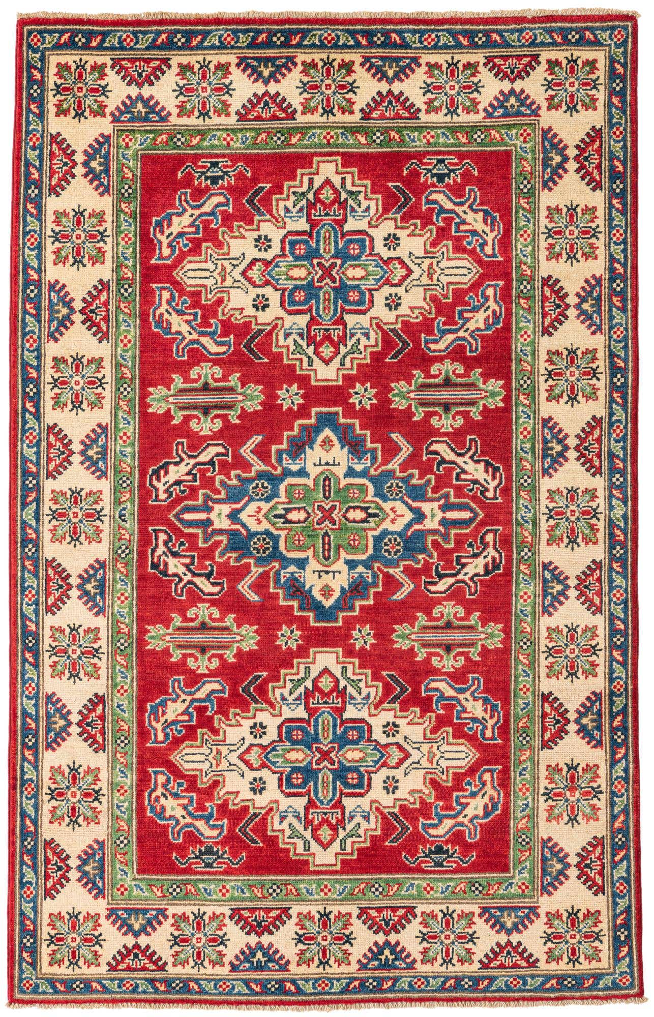 3' 10 x 6' 1 Hand Knotted Kazak Rug