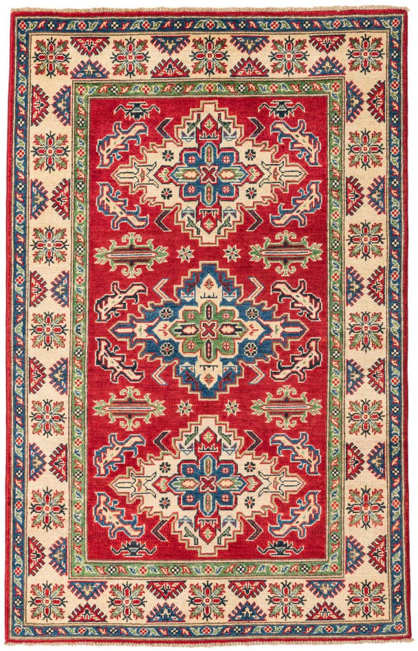 Detail image of 3' 10 x 6' 1 Hand Knotted Kazak Rug