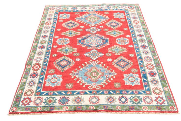 Detail image of 4' x 5' 10 Hand Knotted Kazak Rug