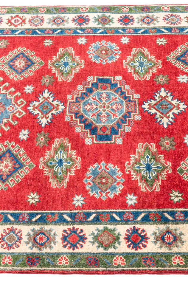 Detail image of 4' x 5' 10 Hand Knotted Kazak Rug