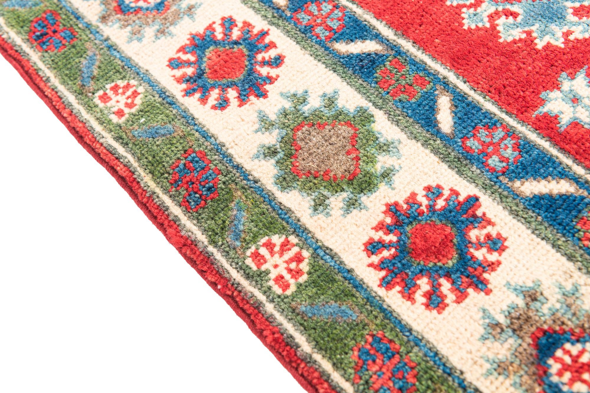 4' x 5' 10 Hand Knotted Kazak Rug