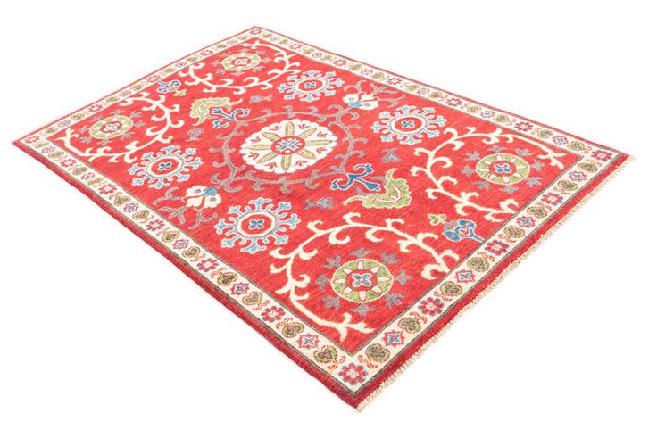 Detail image of 4' 1 x 6' 1 Hand Knotted Kazak Rug