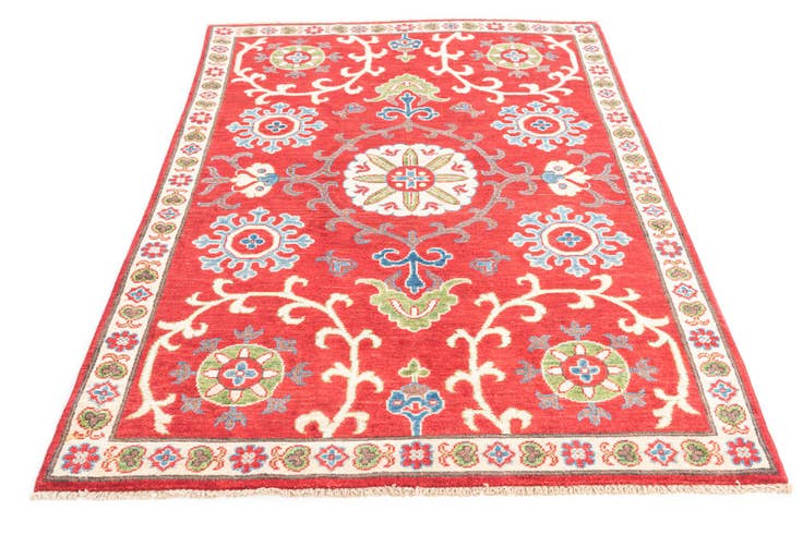 Detail image of 4' 1 x 6' 1 Hand Knotted Kazak Rug