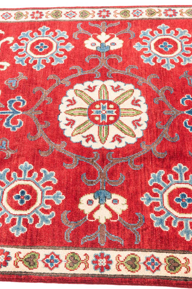 Detail image of 4' 1 x 6' 1 Hand Knotted Kazak Rug