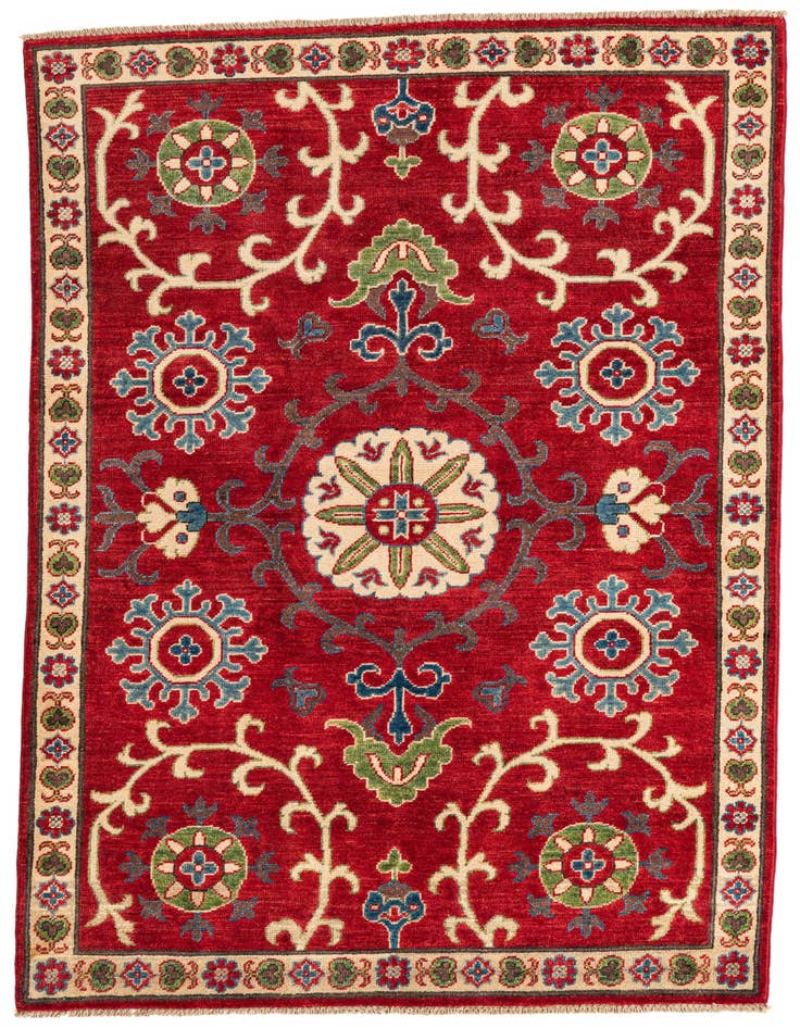 Detail image of 4' 1 x 6' 1 Hand Knotted Kazak Rug