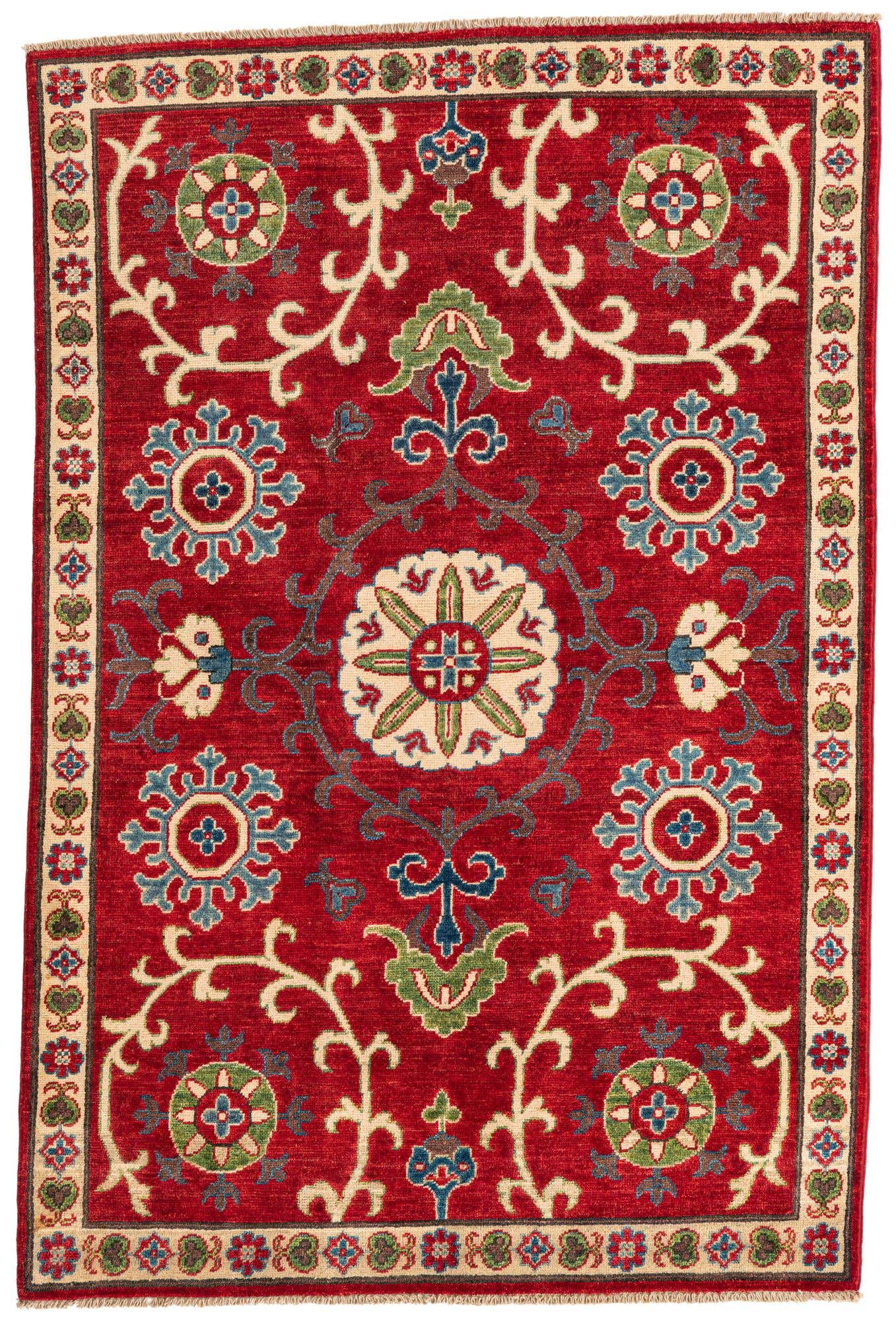 4' 1 x 6' 1 Hand Knotted Kazak Rug