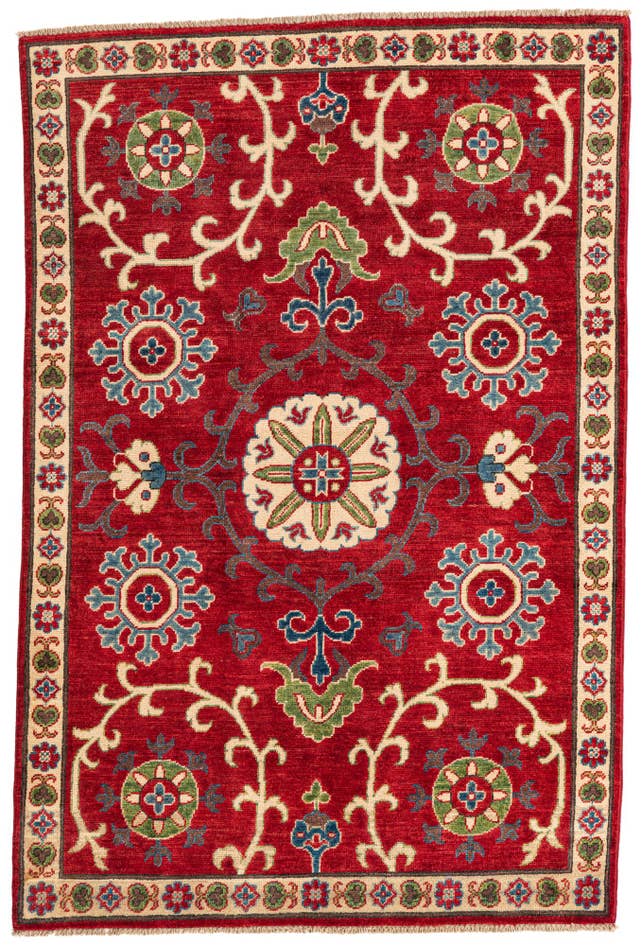 Detail image of 4' 1 x 6' 1 Hand Knotted Kazak Rug